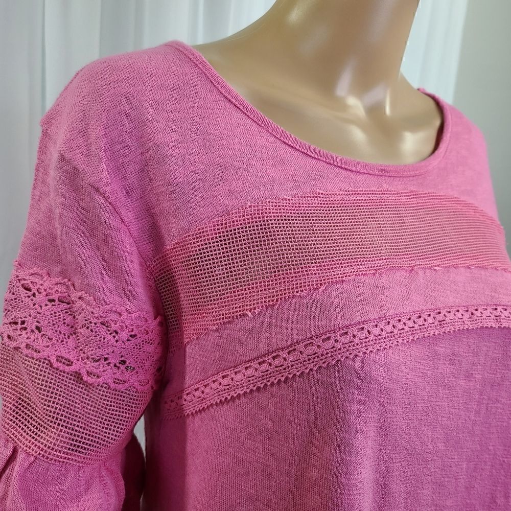 True Craft Top Crochet and Net Inset Short Small New! - Picture 2 of 6
